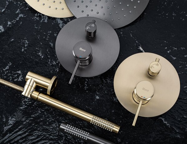 Set de dus incastrat Rea Lungo Grip Gold Brush + BOX