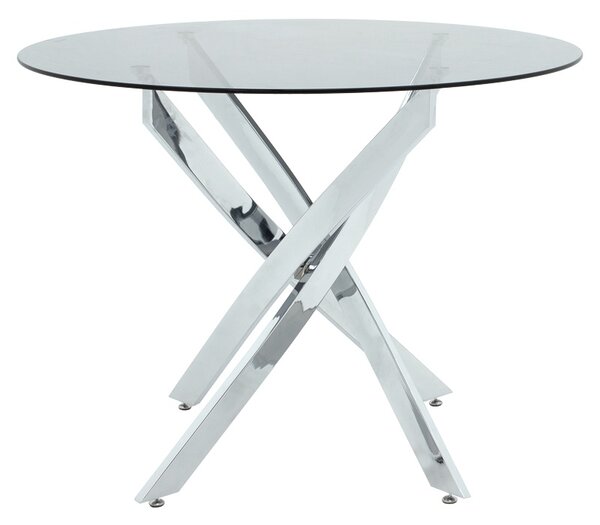 Set masa si scaune dining, 5 buc, Julita Antoro, Transparent, 80x80x75 cm