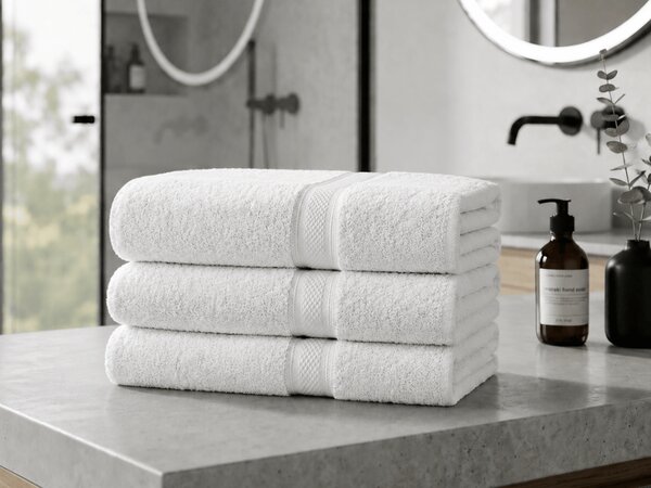 Prosop CLARYSSE ELEGANCE 60x110 cm alb, 100% bumbac