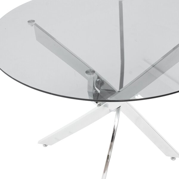 Set masa si scaune dining, 5 buc, Julita Antoro, Transparent, 80x80x75 cm