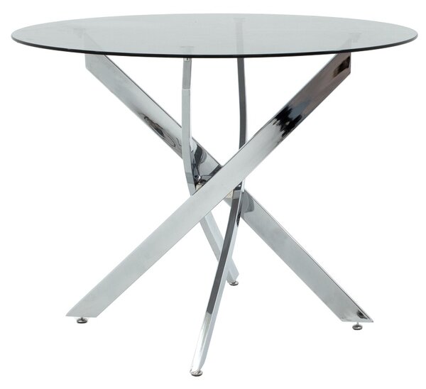 Set masa si scaune dining, 5 buc, Julita Antoro, Transparent, 80x80x75 cm