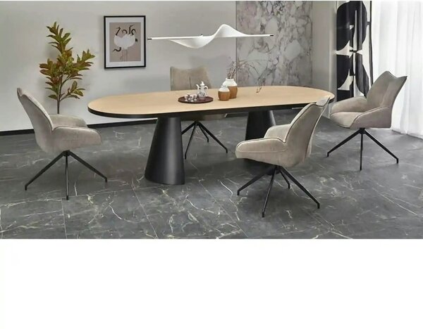 Masa extensibila GIACOMO, stejar/negru, 180/240x100x76 cm