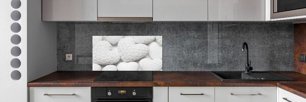 Panou sticlă bucătărie inima fundal alb