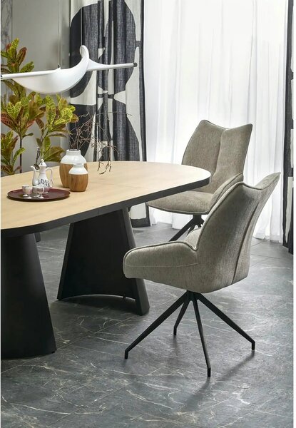 Masa extensibila GIACOMO, stejar/negru, 180/240x100x76 cm