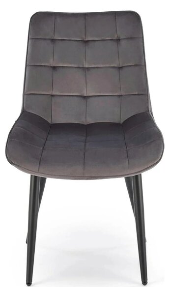 Scaun K580, gri - HLR 21, stofa catifelata/otel, 51x61x85 cm