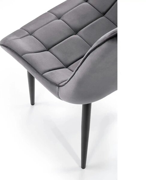 Scaun K580, gri - HLR 21, stofa catifelata/otel, 51x61x85 cm