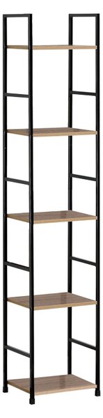 Biblioteca Azuel stejar negru otel 29x23.5x144 cm