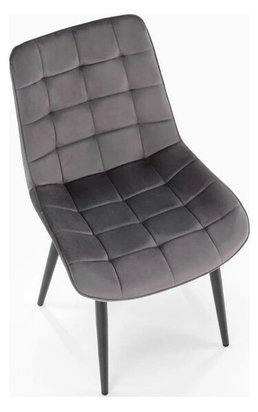 Scaun K580, gri - HLR 21, stofa catifelata/otel, 51x61x85 cm