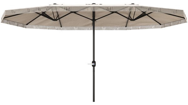 Outsunny Umbrelă de Grădină cu Două Fețe și Mâner cu Manivelă Ușor de Utilizat, 450x265x260 cm, Alb Crem | Aosom Romania