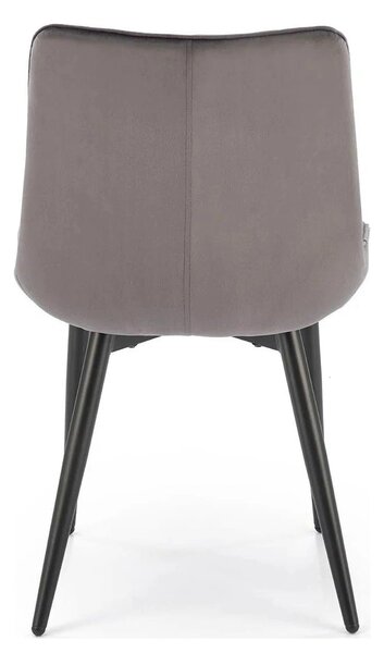 Scaun K580, gri - HLR 21, stofa catifelata/otel, 51x61x85 cm