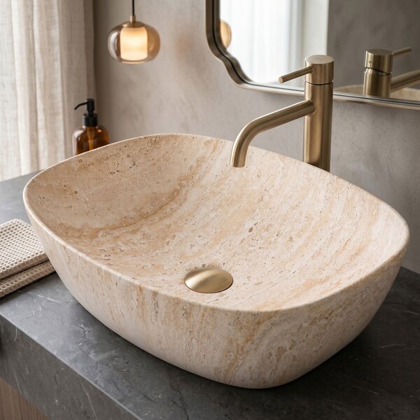 Lavoar pentru blat Rea Freja Travertine Matt