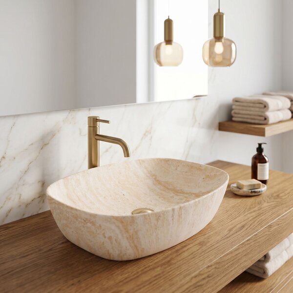 Lavoar pentru blat Rea Freja Travertine Matt