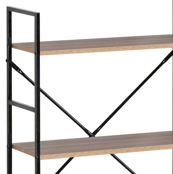 Raft Manlo natural negru otel 58.6x23.5x80 cm