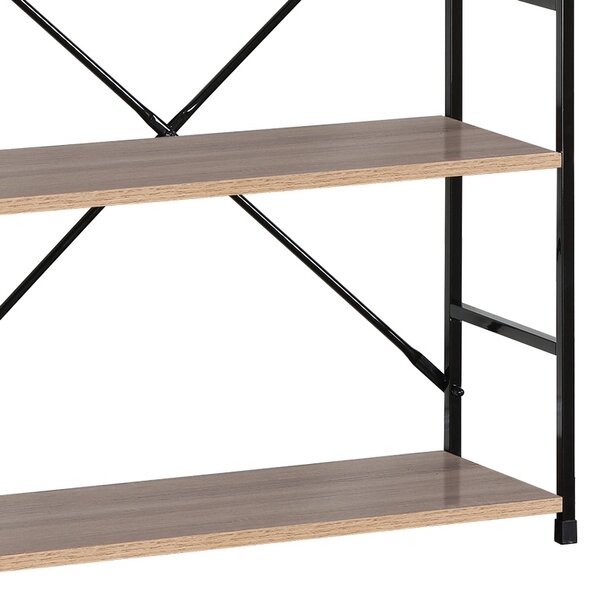 Raft Manlo natural negru otel 58.6x23.5x80 cm