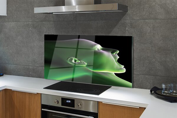 Panouri de sticlă Omul lumina verde cap