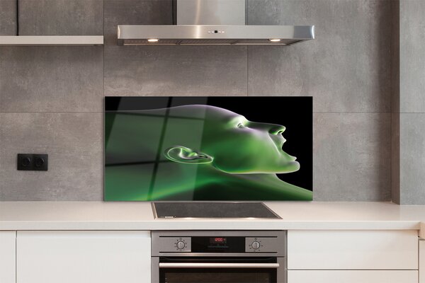 Panouri de sticlă Omul lumina verde cap