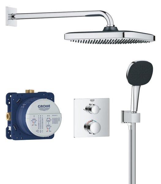 Grohe Vitalio Comfort set de duș ascuns cu termostat cu duș de ploaie StarLight Chrome 34882000