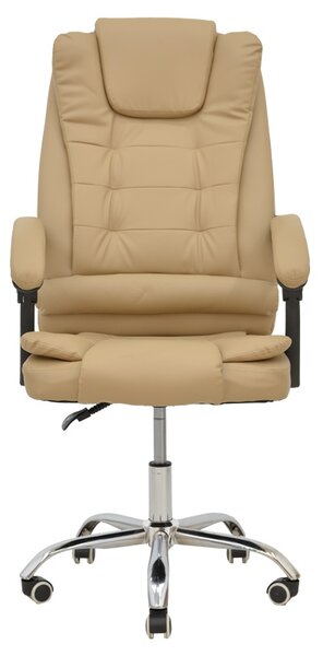 Scaun de birou Toronsi piele ecologica PU bej 60x68x128 cm
