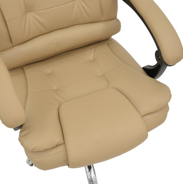 Scaun de birou Toronsi piele ecologica PU bej 60x68x128 cm