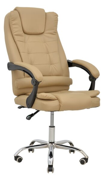 Scaun de birou Toronsi piele ecologica PU bej 60x68x128 cm