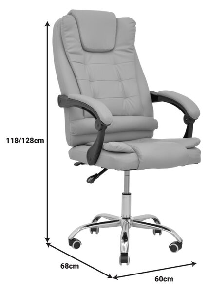 Scaun de birou Toronsi piele ecologica PU bej 60x68x128 cm