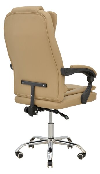 Scaun de birou Toronsi piele ecologica PU bej 60x68x128 cm