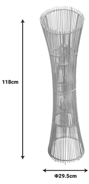 Lampadar Gion E27 bambus culoare naturala 29.5x29.5x118 cm