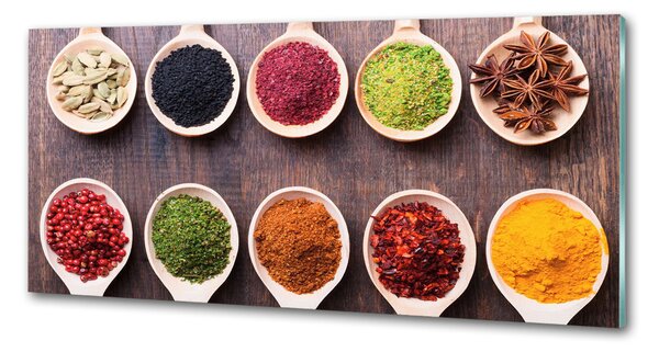 Panou sticla securizata bucatarie condimente colorate