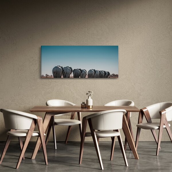 Tablou - Plecarea elefanților (120x50 cm)