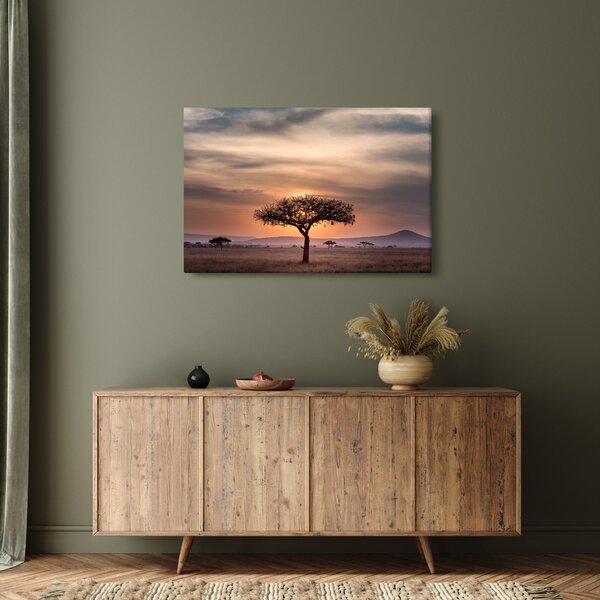 Tablou apusului de soare în Tanzania (90x60 cm)