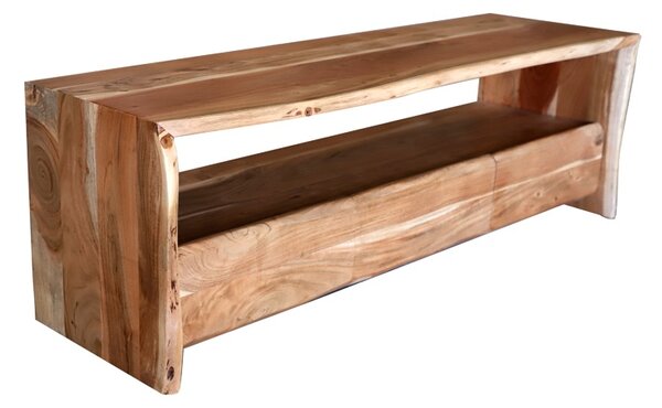 Comoda TV Konna lemn masiv de acacia nuanta nuc 140x40x45 cm