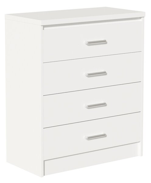 Comoda Olympus cu 4 sertare culoare alb 80x40x95 cm