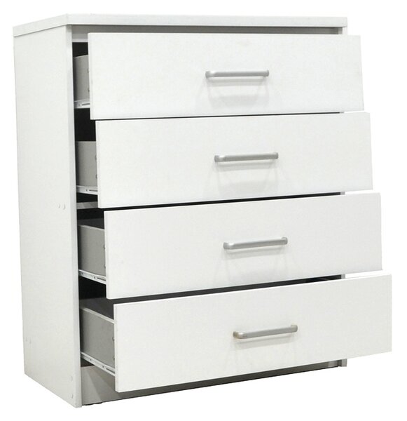 Comoda Olympus cu 4 sertare culoare alb 80x40x95 cm