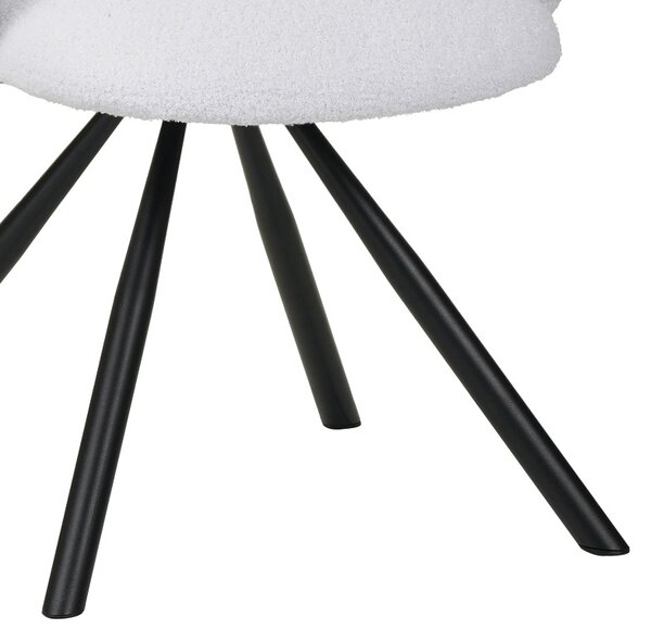Fotoliu Garzele alb din material teddy cu picioare din metal negru 68x66x82.5 cm