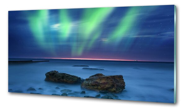 Panou sticlă decorativa bucătărie Aurora boreala