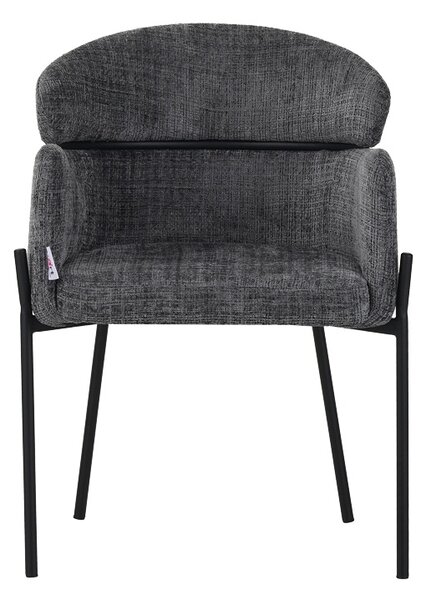 Fotoliu Tolerse gri deschis cu picioare din metal negru 58x57x80 cm