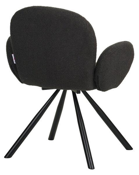 Fotoliu Garzele gri inchis din material teddy cu picioare din metal negru 68x66x82.5 cm