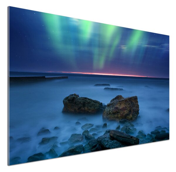 Panou sticlă decorativa bucătărie Aurora boreala