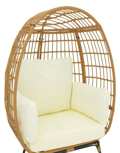 Fotoliu de Gradina Model Frox, Naural/Negru, 96x76x145 cm