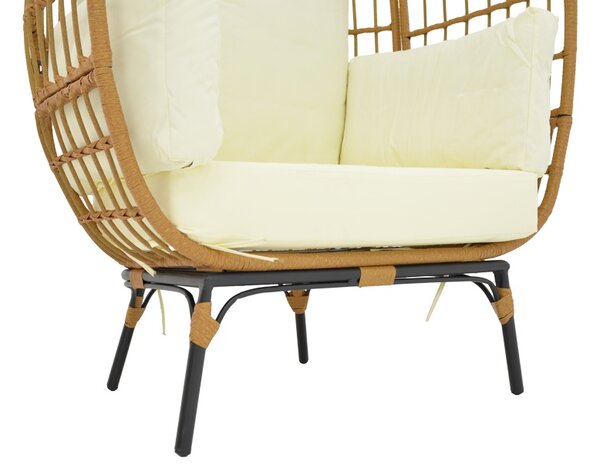 Fotoliu de Gradina Model Frox, Naural/Negru, 96x76x145 cm