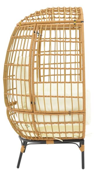 Fotoliu de Gradina Model Frox, Naural/Negru, 96x76x145 cm