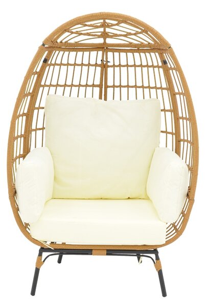 Fotoliu de Gradina Model Frox, Naural/Negru, 96x76x145 cm