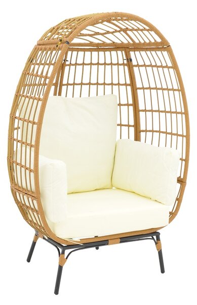 Fotoliu de Gradina Model Frox, Naural/Negru, 96x76x145 cm