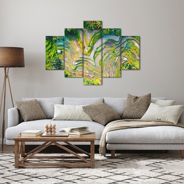 Tablou cu lanuri de orez din privire de sus (150x105 cm)