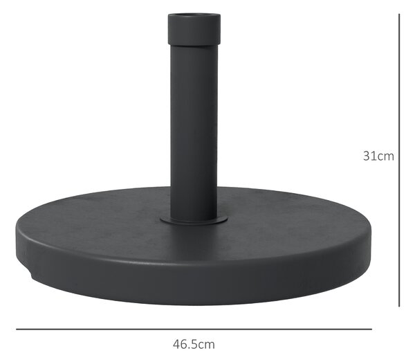 Outsunny Bază pentru Umbrelă de Grădină din HDPE și Ciment cu Manivelă Integrată, Ø46,5x31 cm, Negru | Aosom Romania
