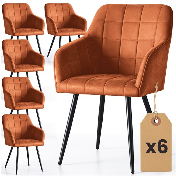 Set 6 scaune de sufragerie Luxemburg (cupru + negru). Promo -19%. 1152291