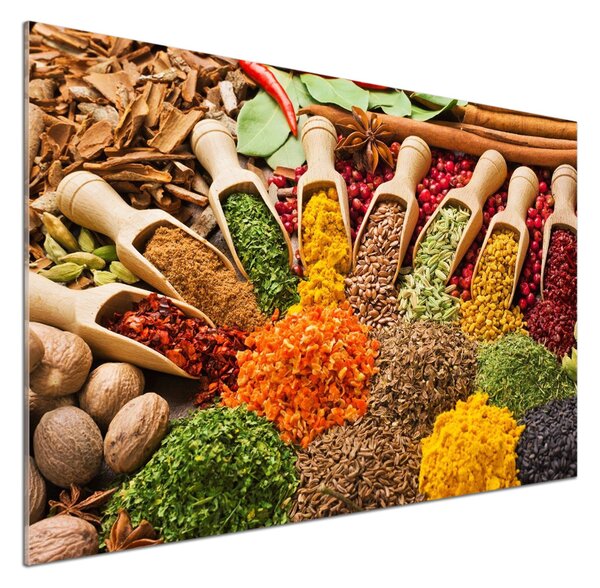 Panou sticla securizata bucatarie condimente colorate