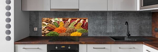 Panou sticla securizata bucatarie condimente colorate