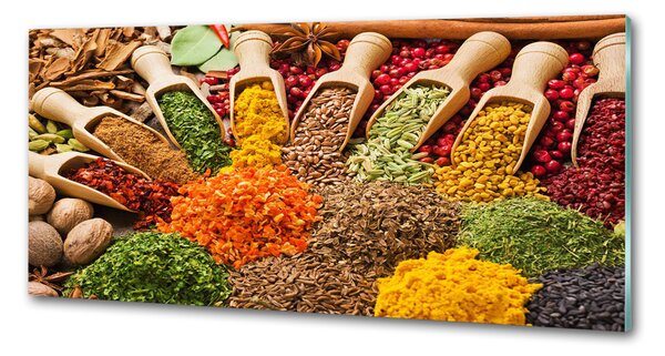 Panou sticla securizata bucatarie condimente colorate