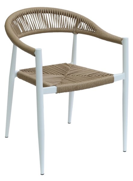 Fotoliu de Gradina Model Fagen, Natural/Alb, 56x60x78 cm
